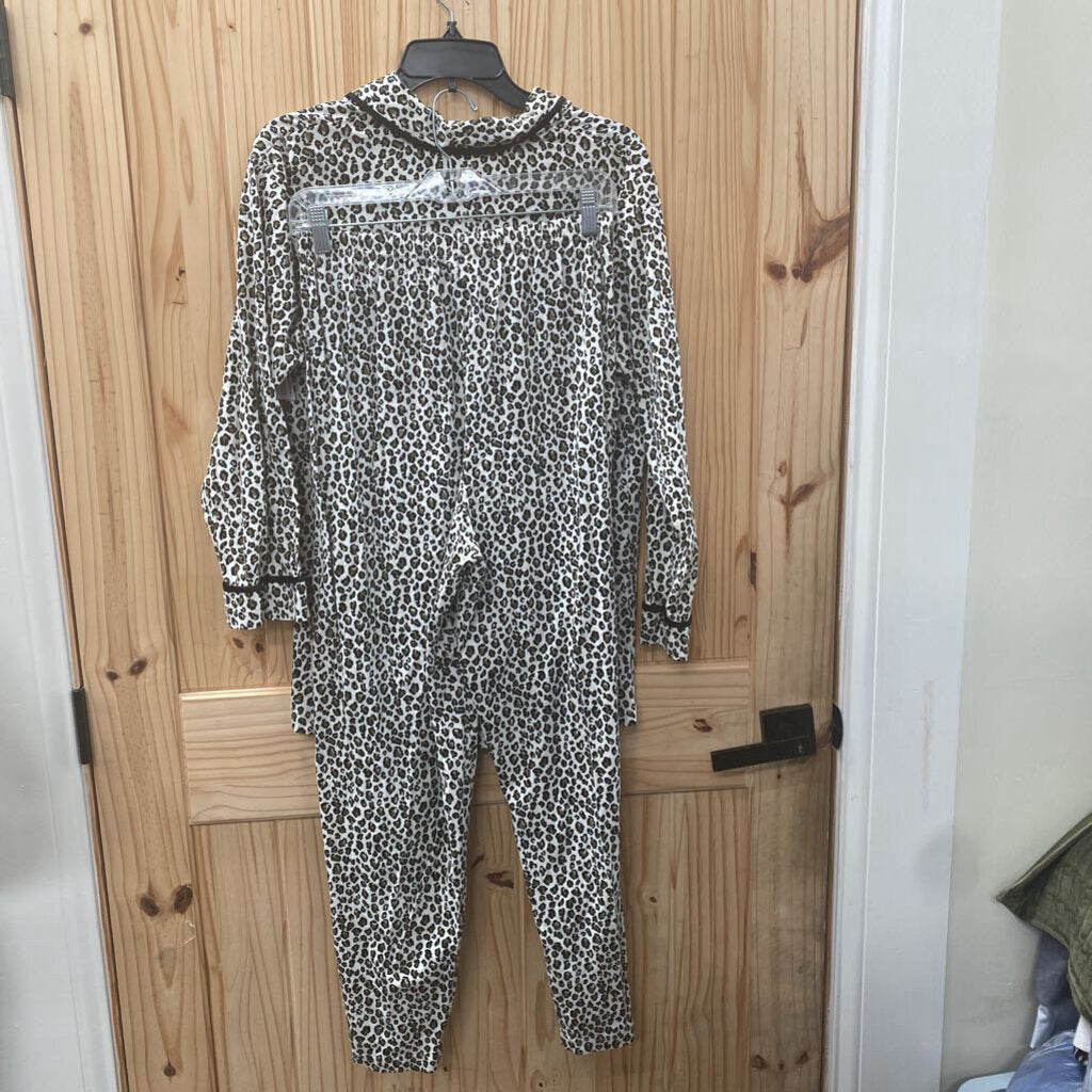 WOMENS VICTORIA'S SECRET 2PC PAJAMA SET LEOPARD M