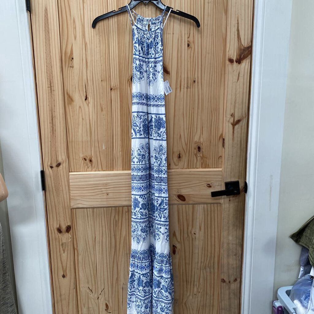 WOMENS THE LOFT BLUE/WHITE DRESS XS