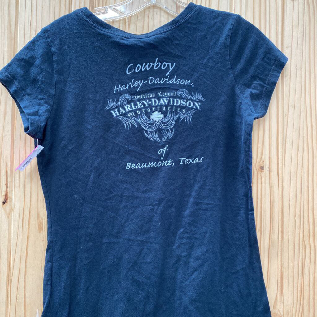 WOMENS HARLEY DAVIDSON BLK/BROWN SHIRT L