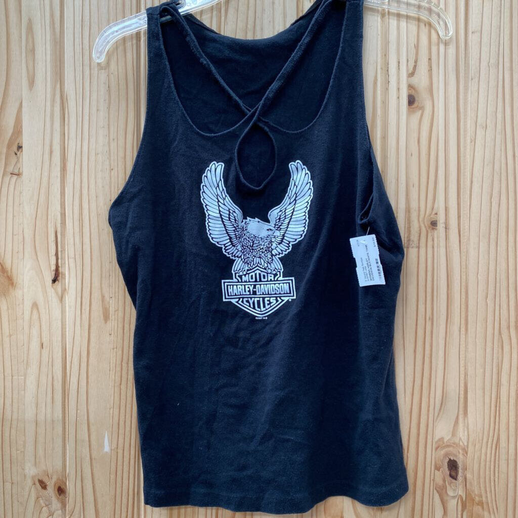 WOMENS HARLEY DAVIDSON BLK/WHITE TANK L