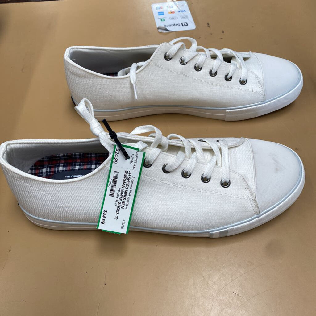 MENS BEN SHERMAN WHITE SHOES 12