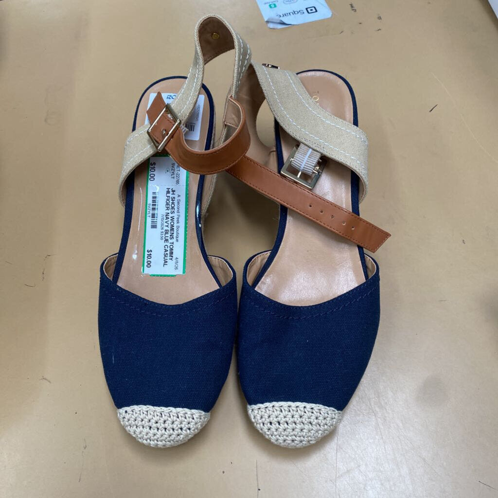 WOMENS TOMMY HILFIGER NAVY BLUE CASUAL WEDGES 9