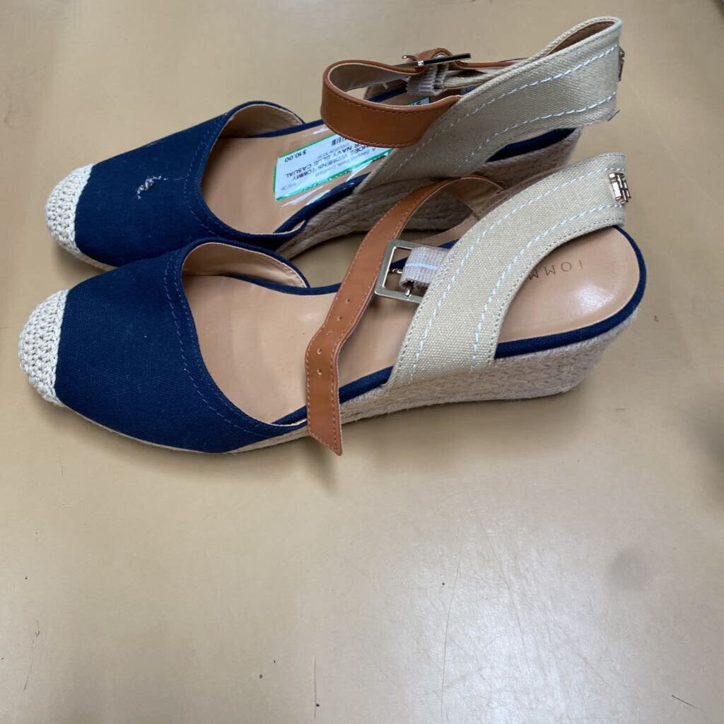 WOMENS TOMMY HILFIGER NAVY BLUE CASUAL WEDGES 9