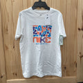 NIKE SHIRT WHITE/ORAANGE/PURPLE L 12 NWT