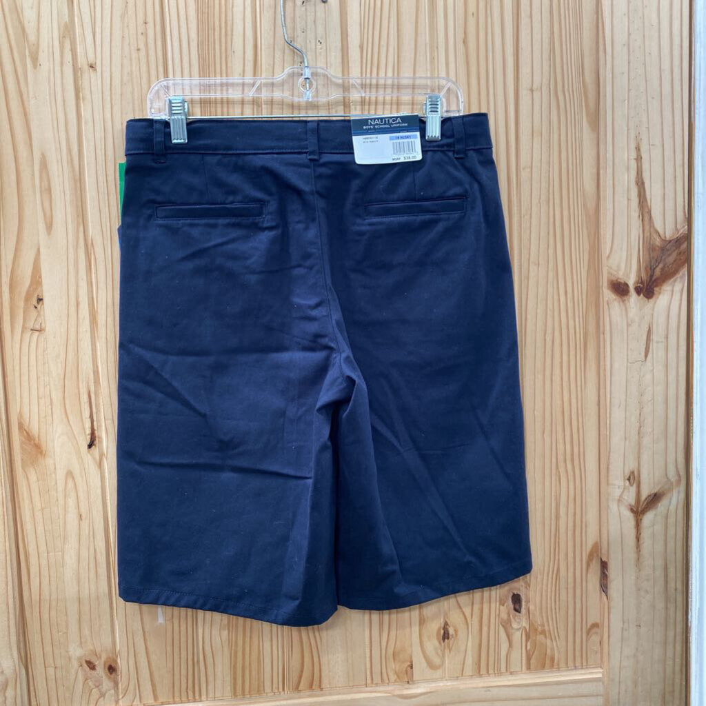 BOYS NAUTICA NAVY BLUE SHORTS 18 HUSKY NWT
