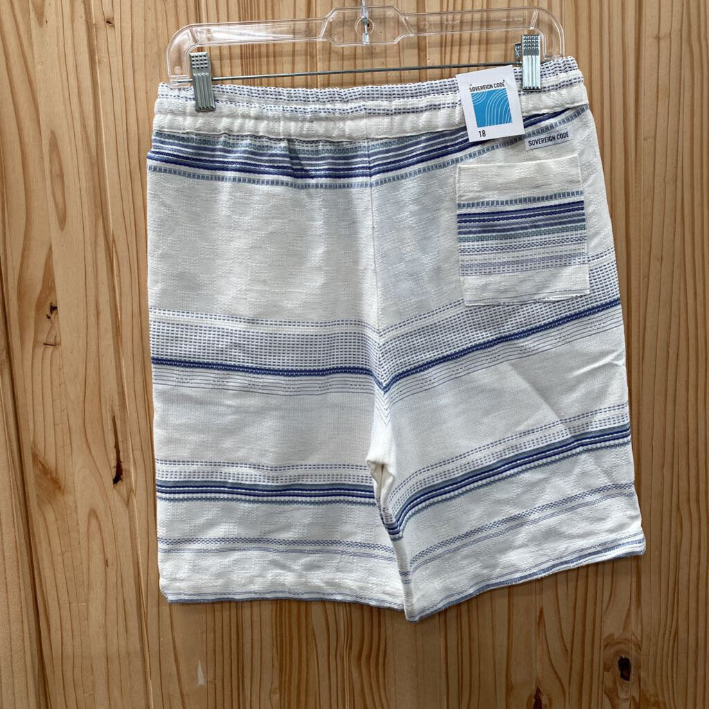 BOYS SOVEREIGN CODE SHORTS WHITE/BLUE 18 NWT