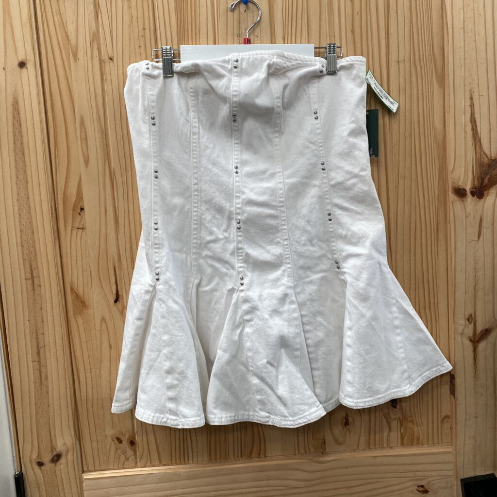 WOMENS WILD FABLE WHITE DENIM DRESS L NWT