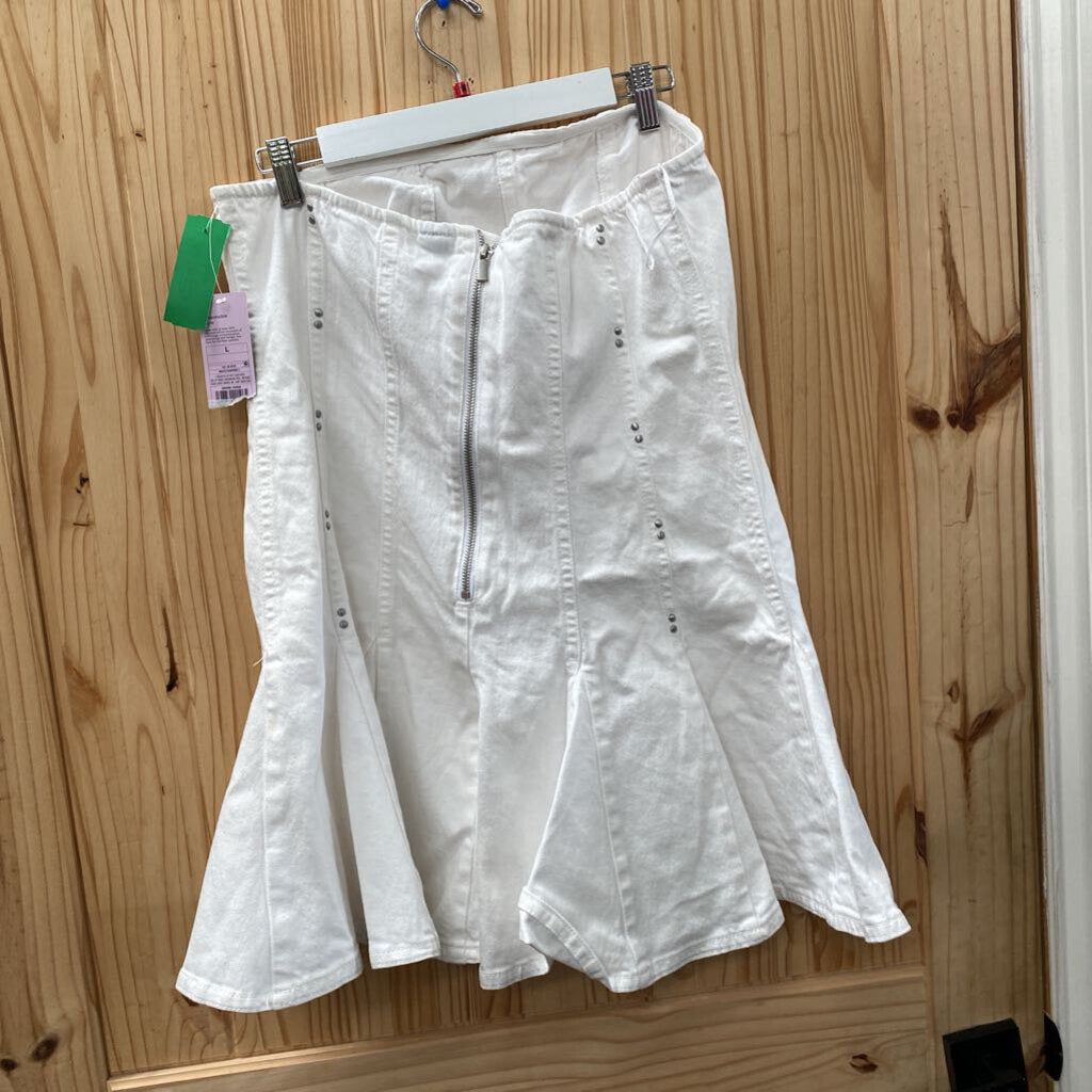WOMENS WILD FABLE WHITE DENIM DRESS L NWT
