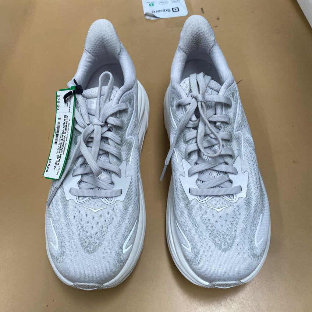 WOMENS HOKA SHOES WHITE/GREY 6B NEW