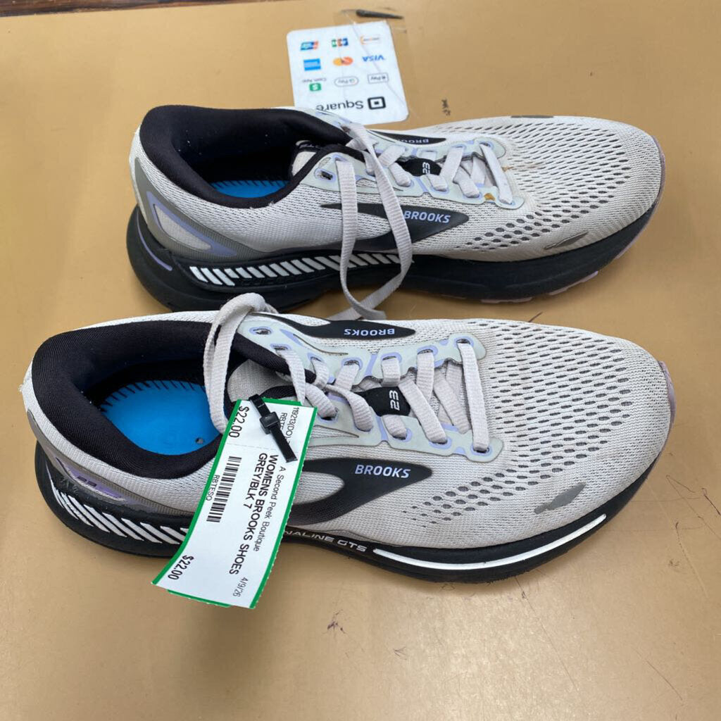 WOMENS BROOKS SHOES GREY/BLK 7