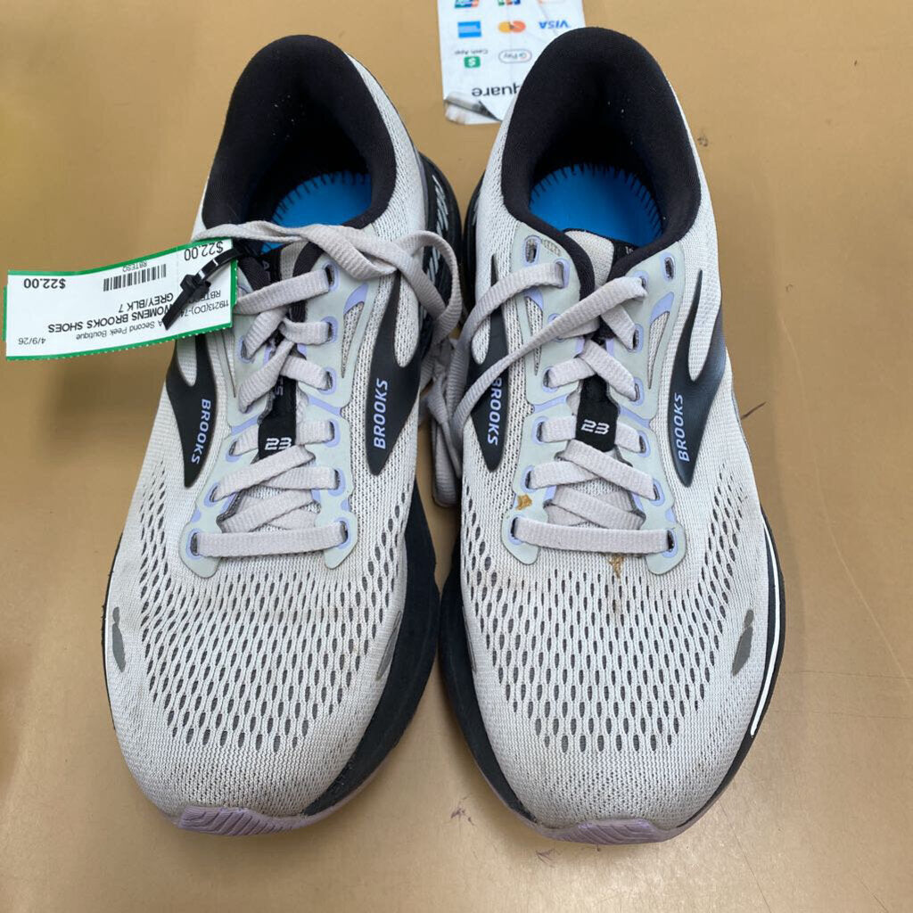 WOMENS BROOKS SHOES GREY/BLK 7