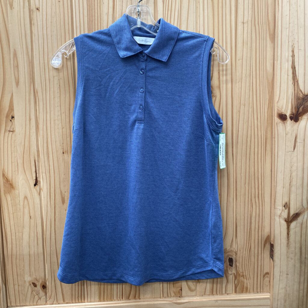 WOMENS WALTER HAGEN BLUE SL TOP S NWT