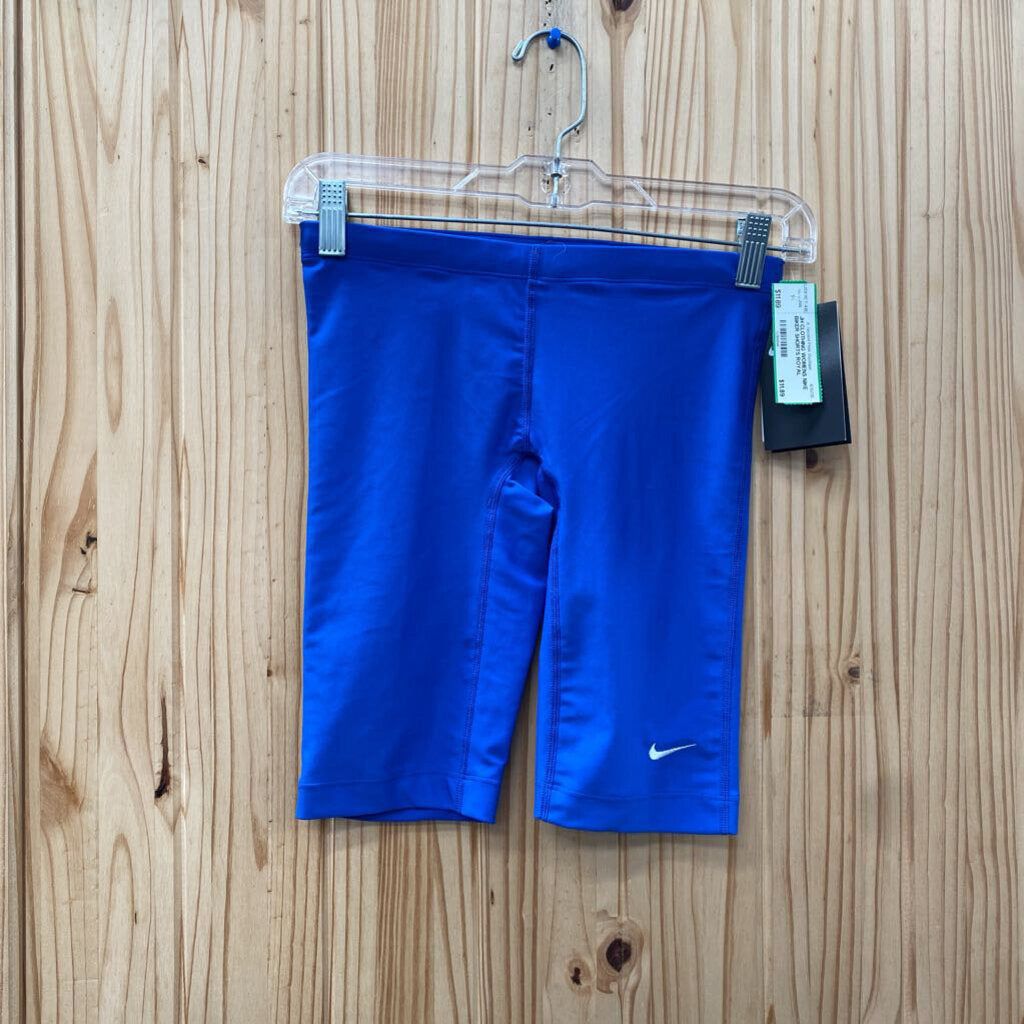 WOMENS NIKE BIKER SHORTS ROYAL BLUE/WHITE S NWT