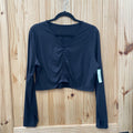 WOMENS CALIA LS BLK SWIM COVER UP SHIRT XXL NWT