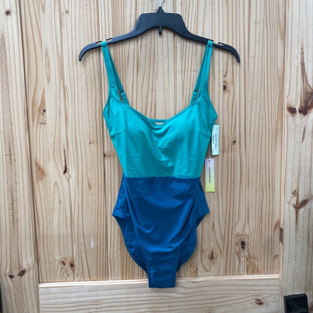 WOMENS SUMMERSALT SWIMSUIT GREEN/DK TEAL 4 NWT