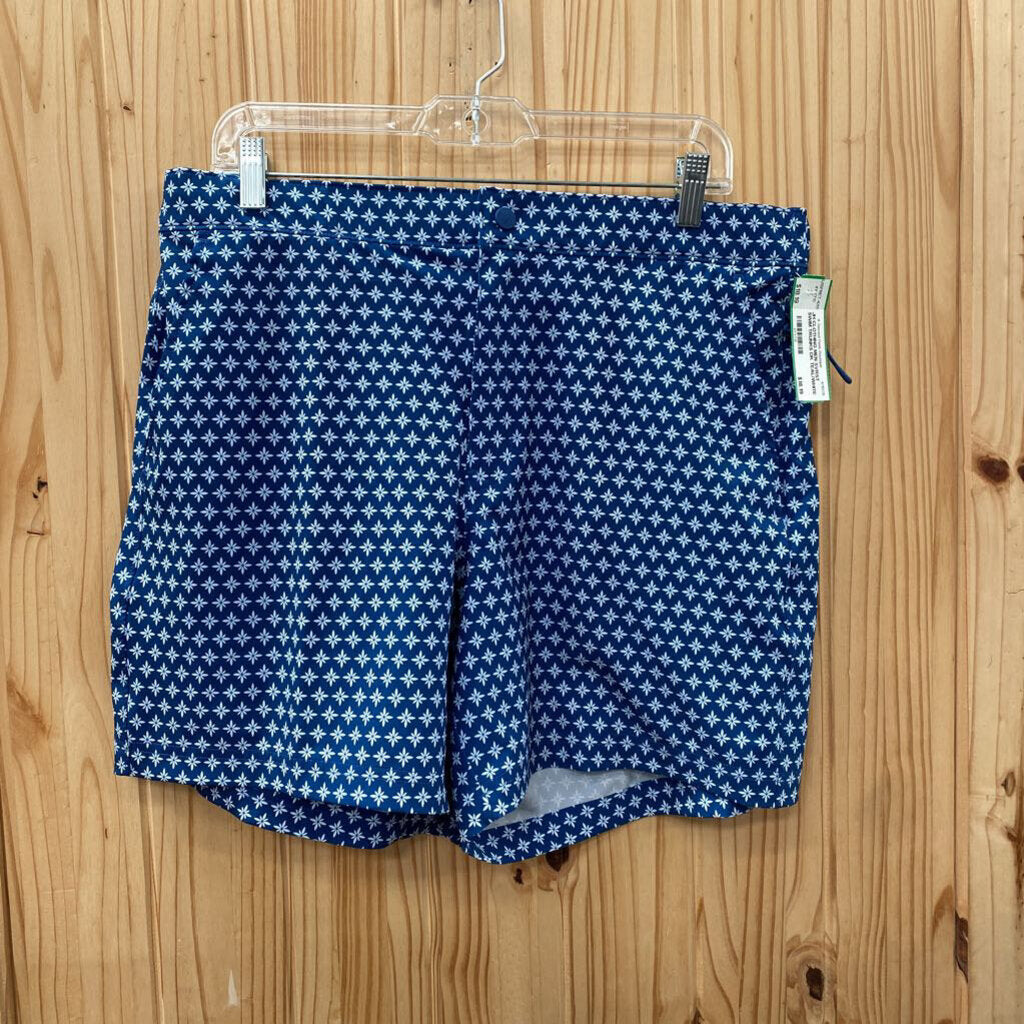 MEN SVRST SWIM TRUNKS DK TEAL/WHITE L NWT