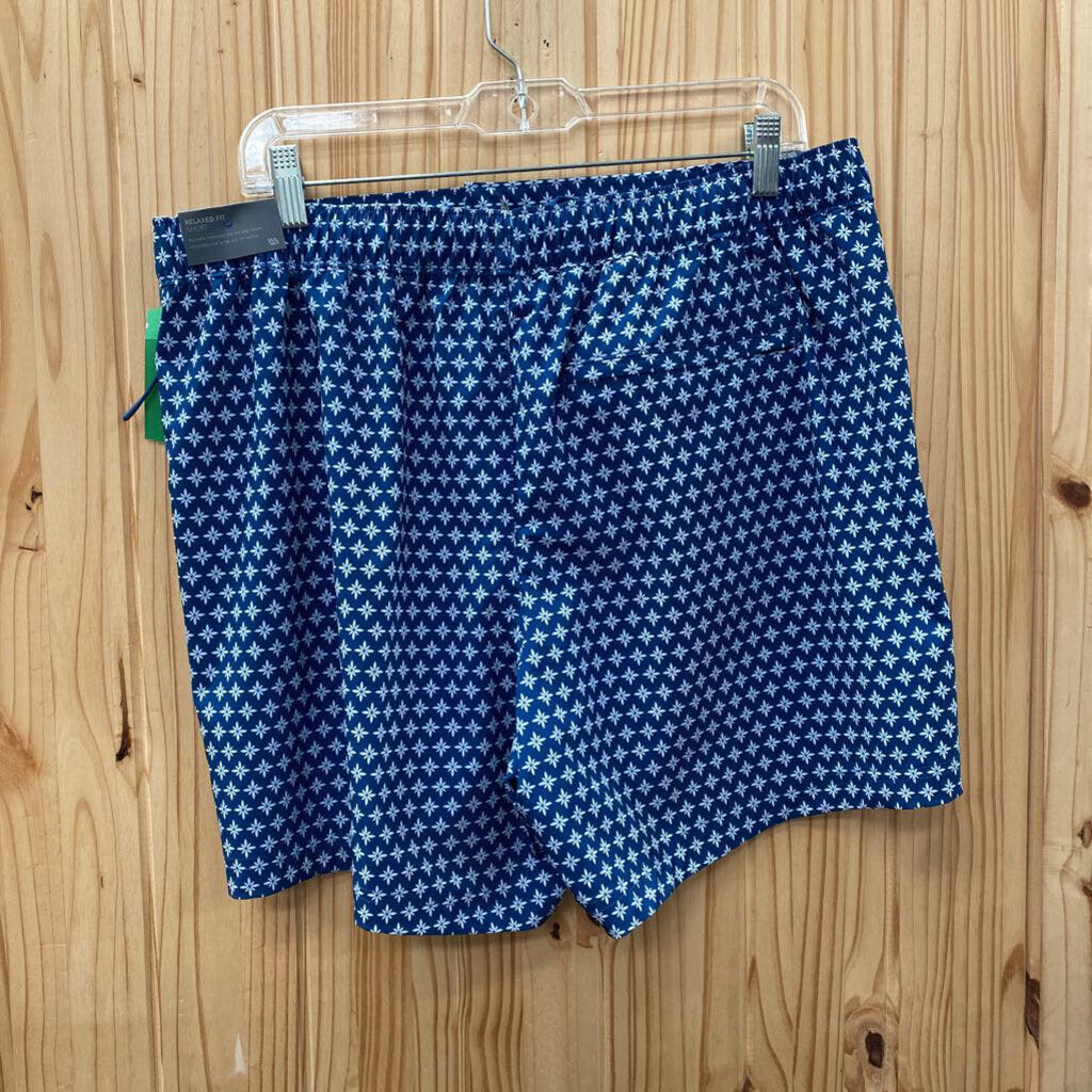 MEN SVRST SWIM TRUNKS DK TEAL/WHITE L NWT