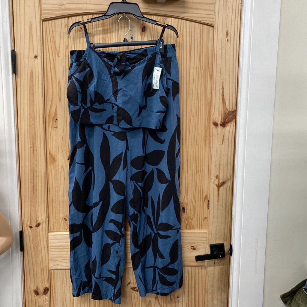 WOMENS SHEIN 2PC SET TEAL/BLK 1XL