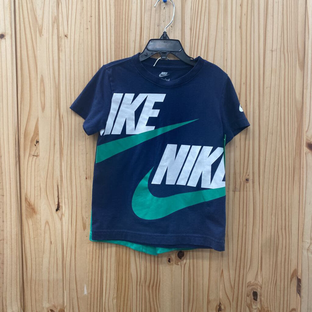 BOYS NIKE 2PC SET NAVY BLUE/WHITE/GREEN M 6
