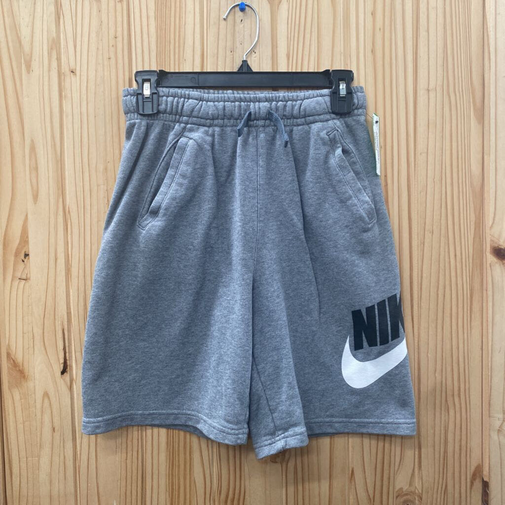BOYS NIKE SWEATPANT SHORTS GREY/WHITE/BLK XL 14