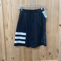 BOYS ADIDAS SHORTS BLK/WHITE/GREY M 10/12
