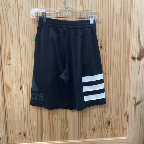 BOYS ADIDAS SHORTS BLK/WHITE/GREY M 10/12