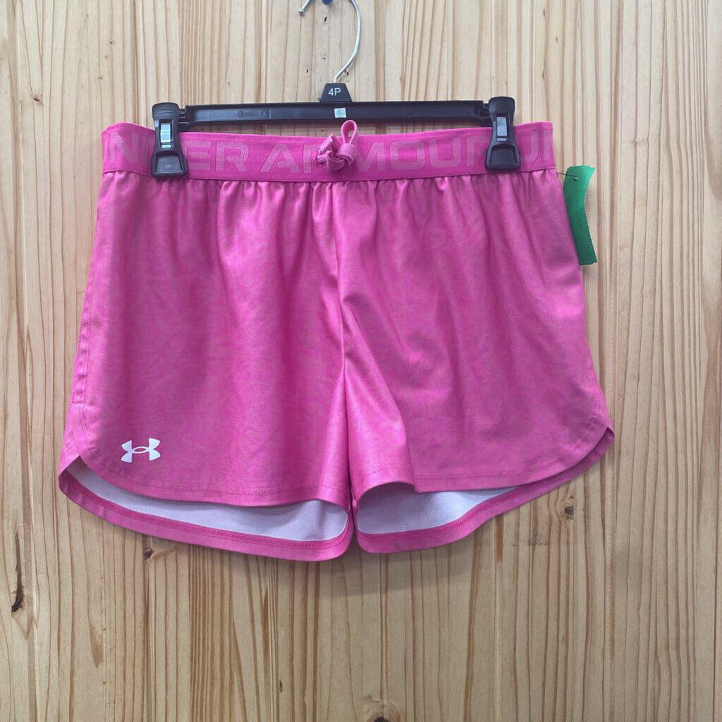 GIRLS UNDER ARMOUR SHORTS PINK YXL 14