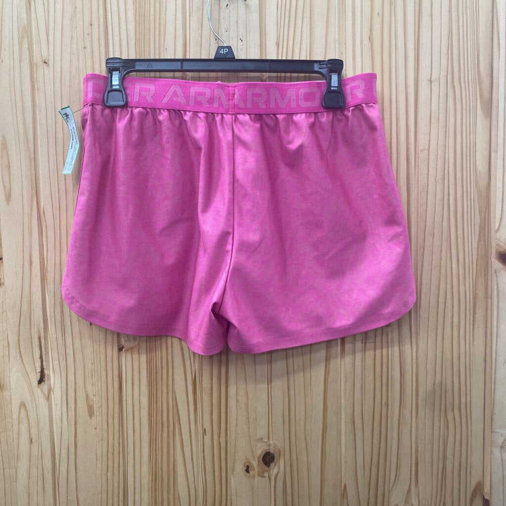 GIRLS UNDER ARMOUR SHORTS PINK YXL 14