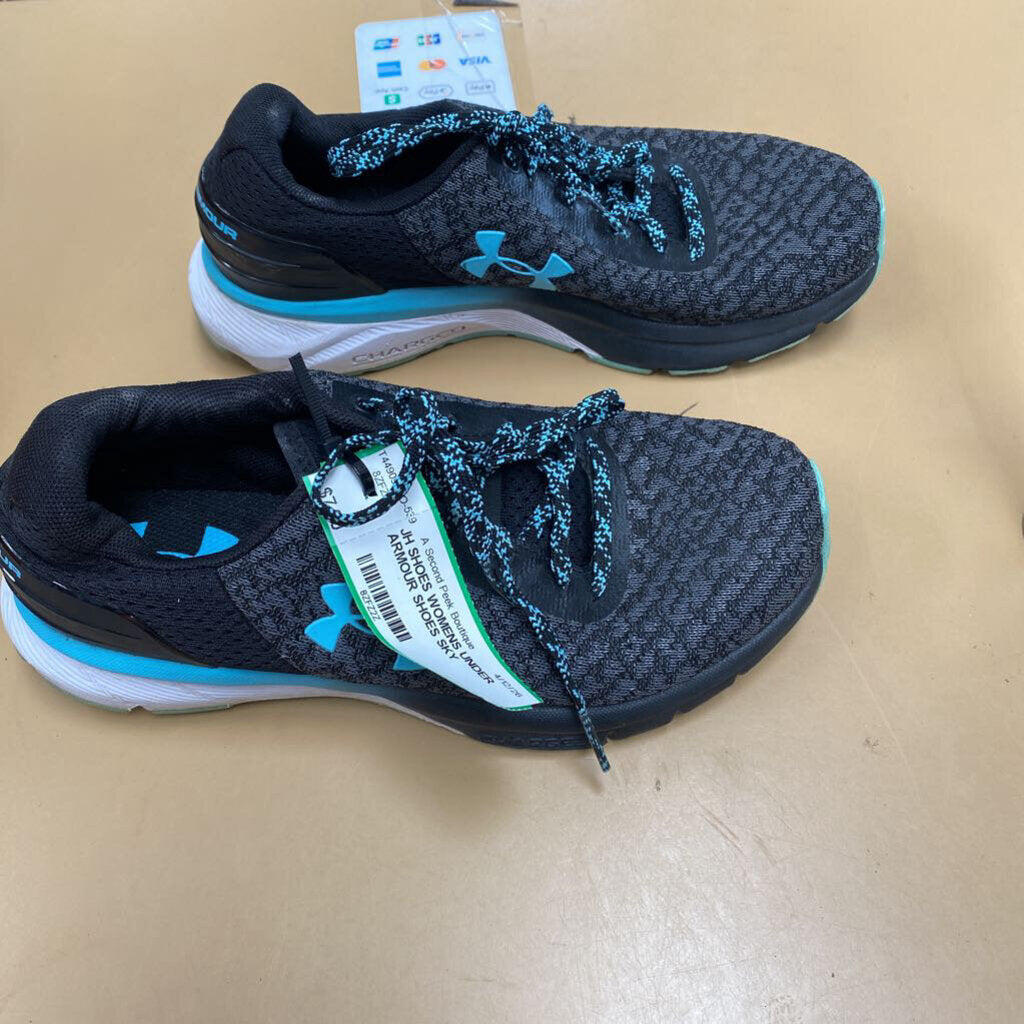 WOMENS UNDER ARMOUR SHOES SKY BLUE/BLK 6