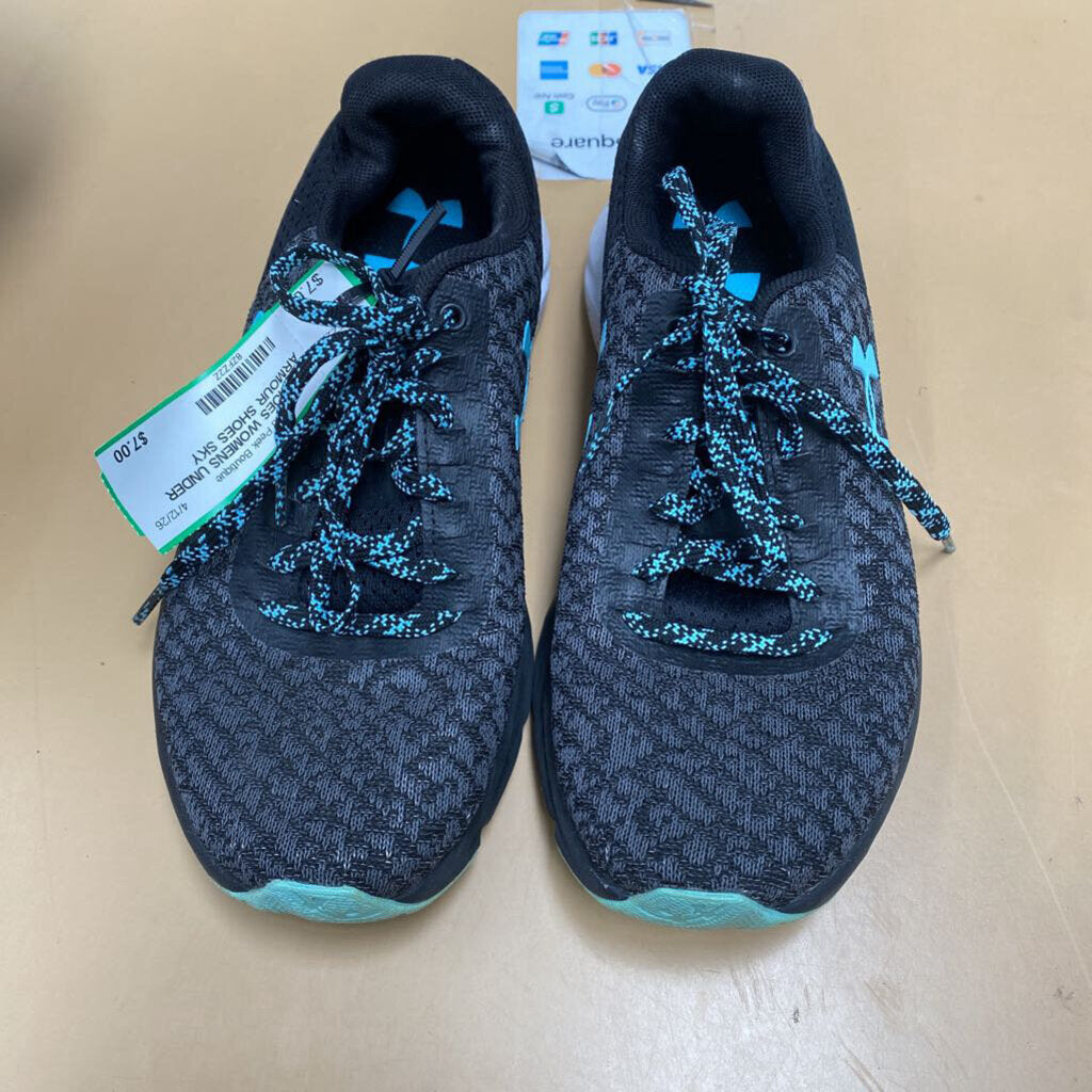 WOMENS UNDER ARMOUR SHOES SKY BLUE/BLK 6
