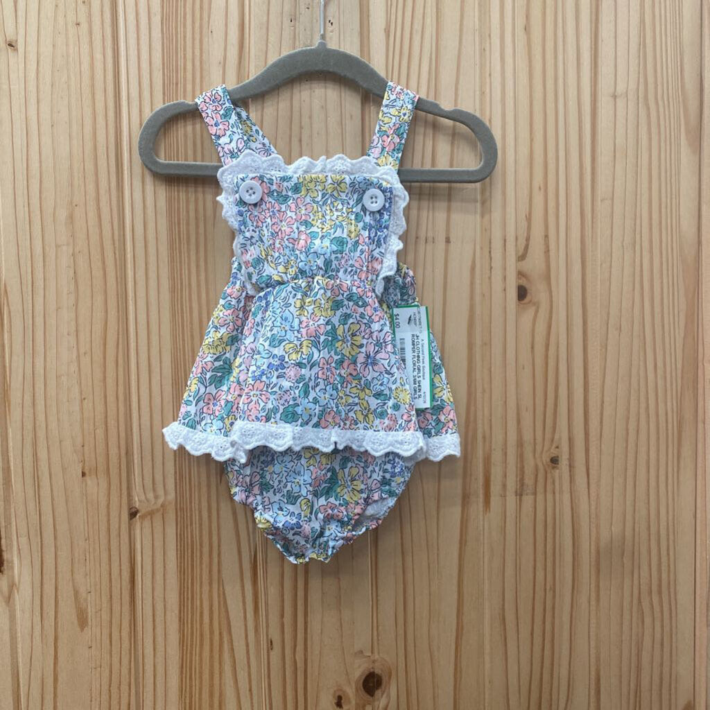 GIRLS SHEIN SL ROMPER FLORAL 3/6M