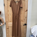 WOMENS DK TAN ROMPER L