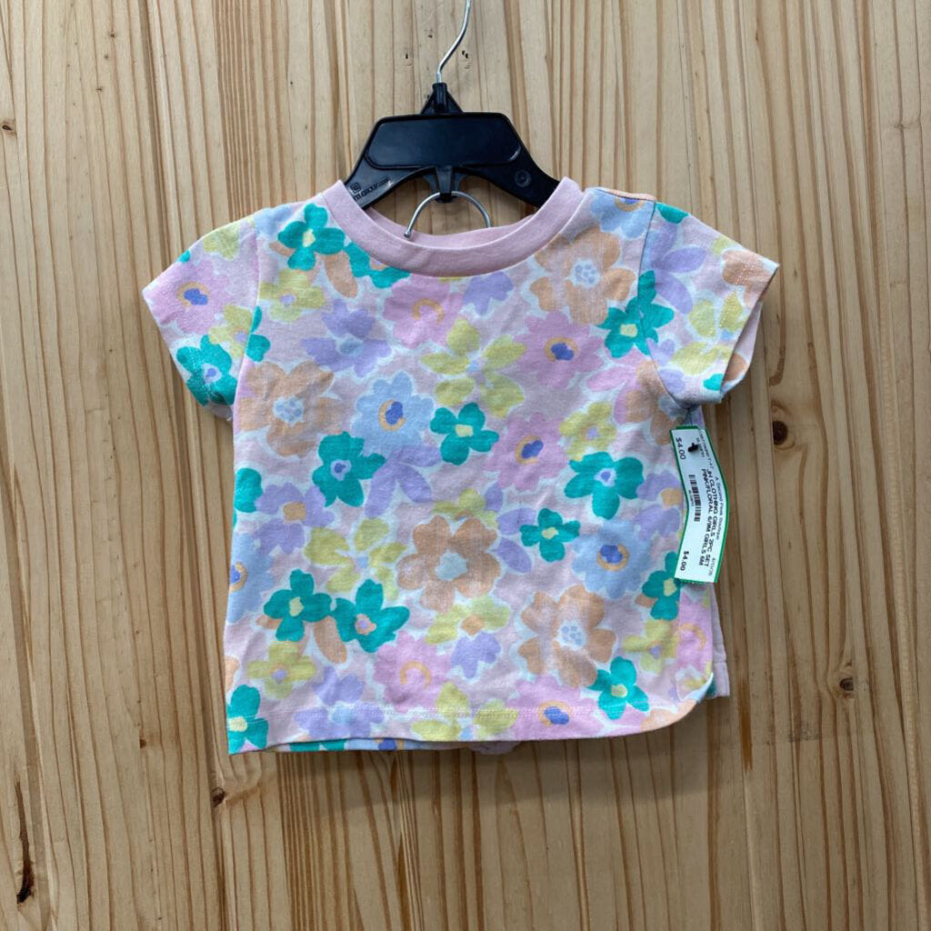 GIRLS 2PC SET PINK/FLORAL 6/9M