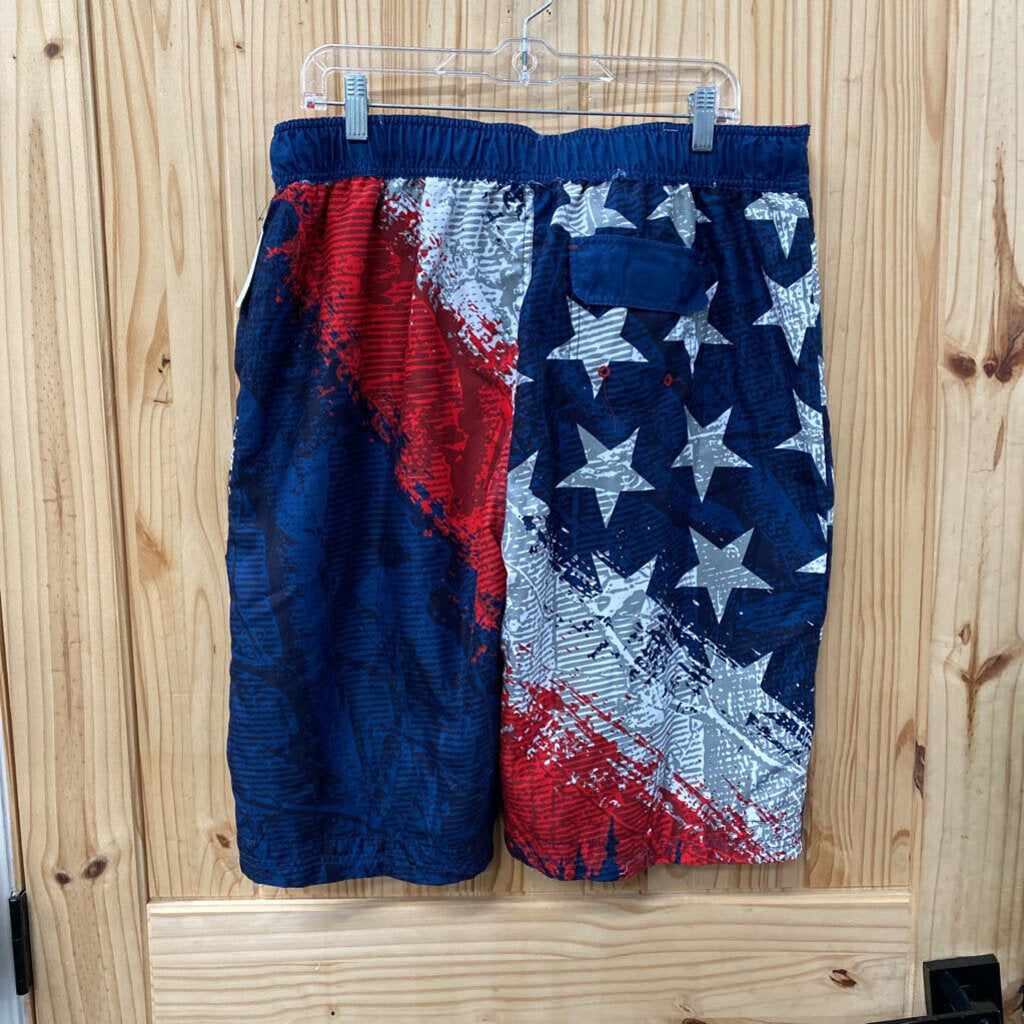 MENS LEGENDARY RED/WHITE/BLUE SWIM TRUNKS LT