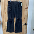 WOMENS AMERICAN EAGLE BLK DENIM DIST. JEANS 16 REGULAR