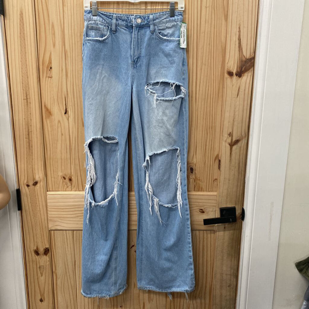 WOIMENS FLYING MONKEY LT DENIM DIST. JEANS 25