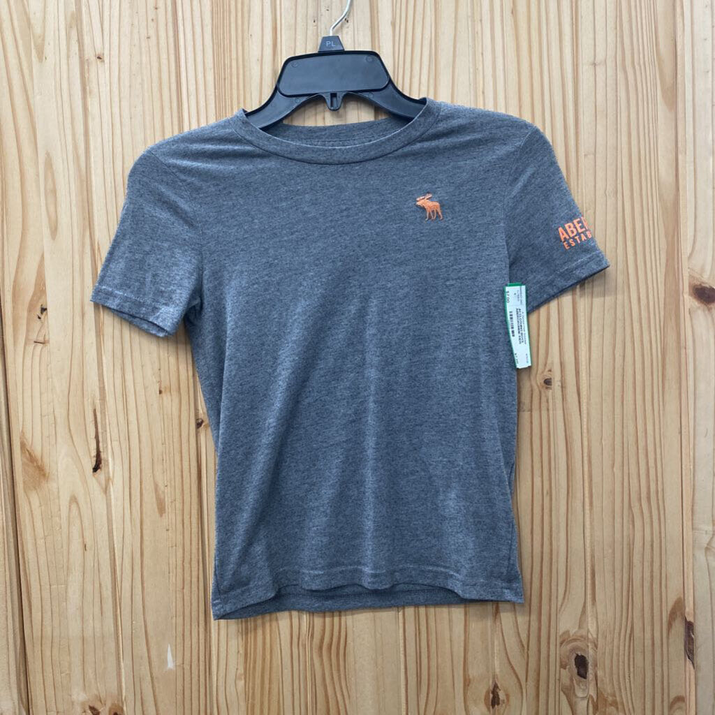 BOYS ABERCROMBIE KIDS GREY/ORANGE SHIRT 7/8