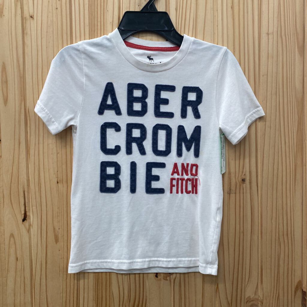 BOYS ABERCROMBIE AND FITCH RED/WHITE/BLUE SHIRT 7/8