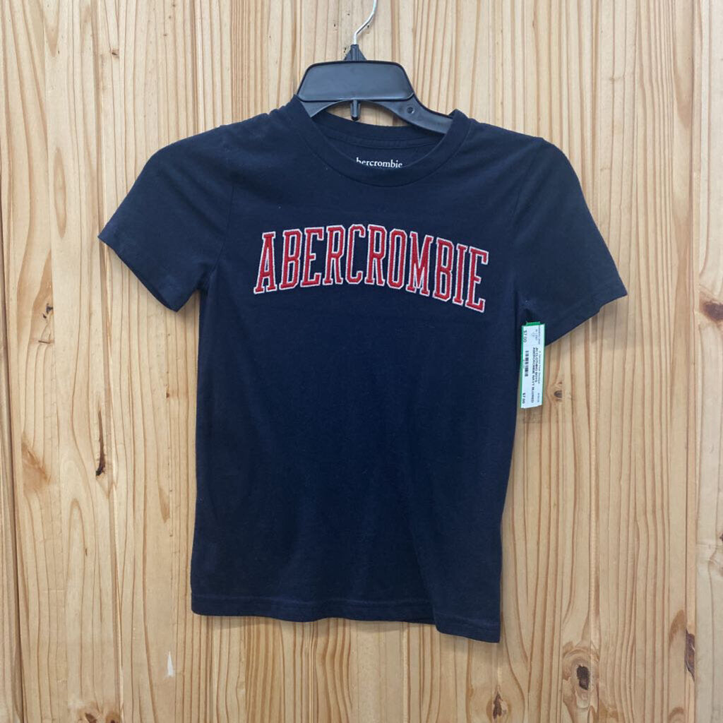 BOYS ABERCROMBIE NAVY BLU/RED SHIRT 7/8