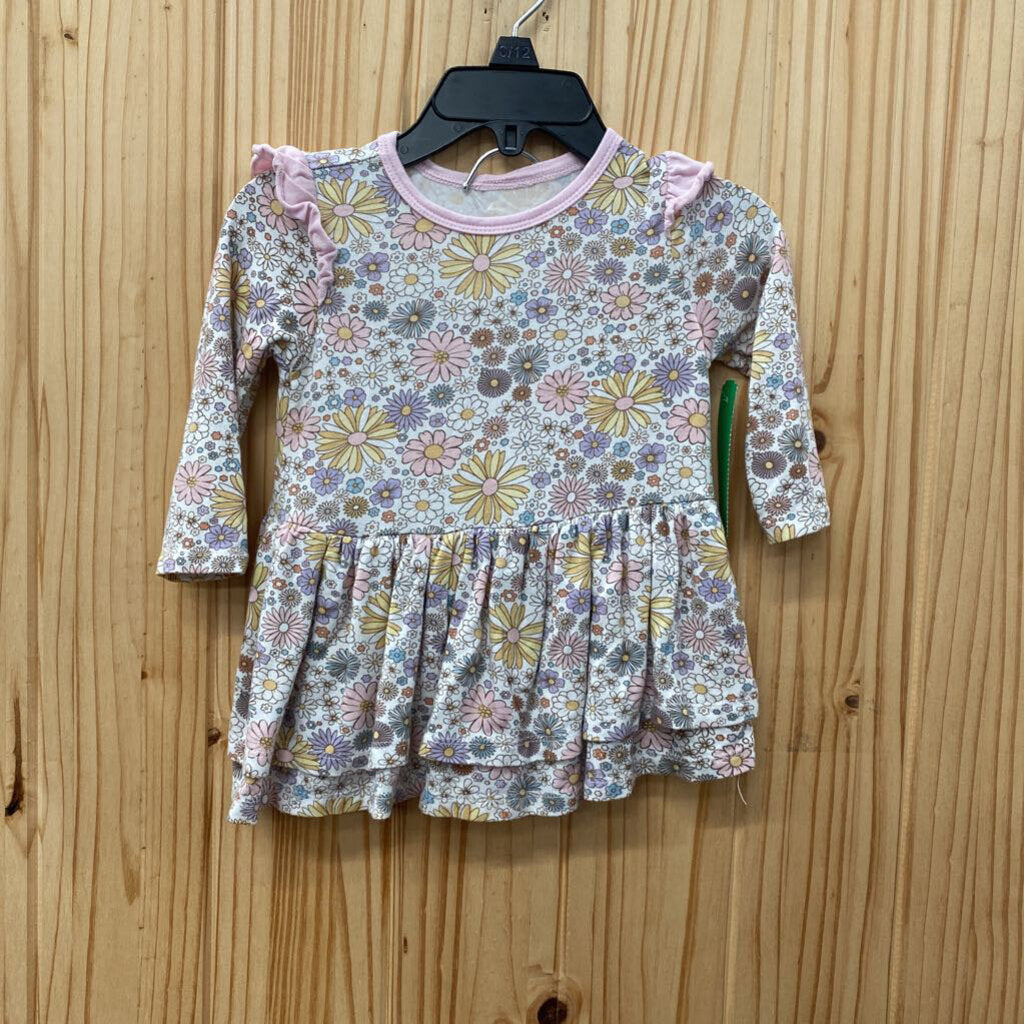 GIRLS MILKBERRY FLORAL DRESS W/BLOOMERS 3/6M