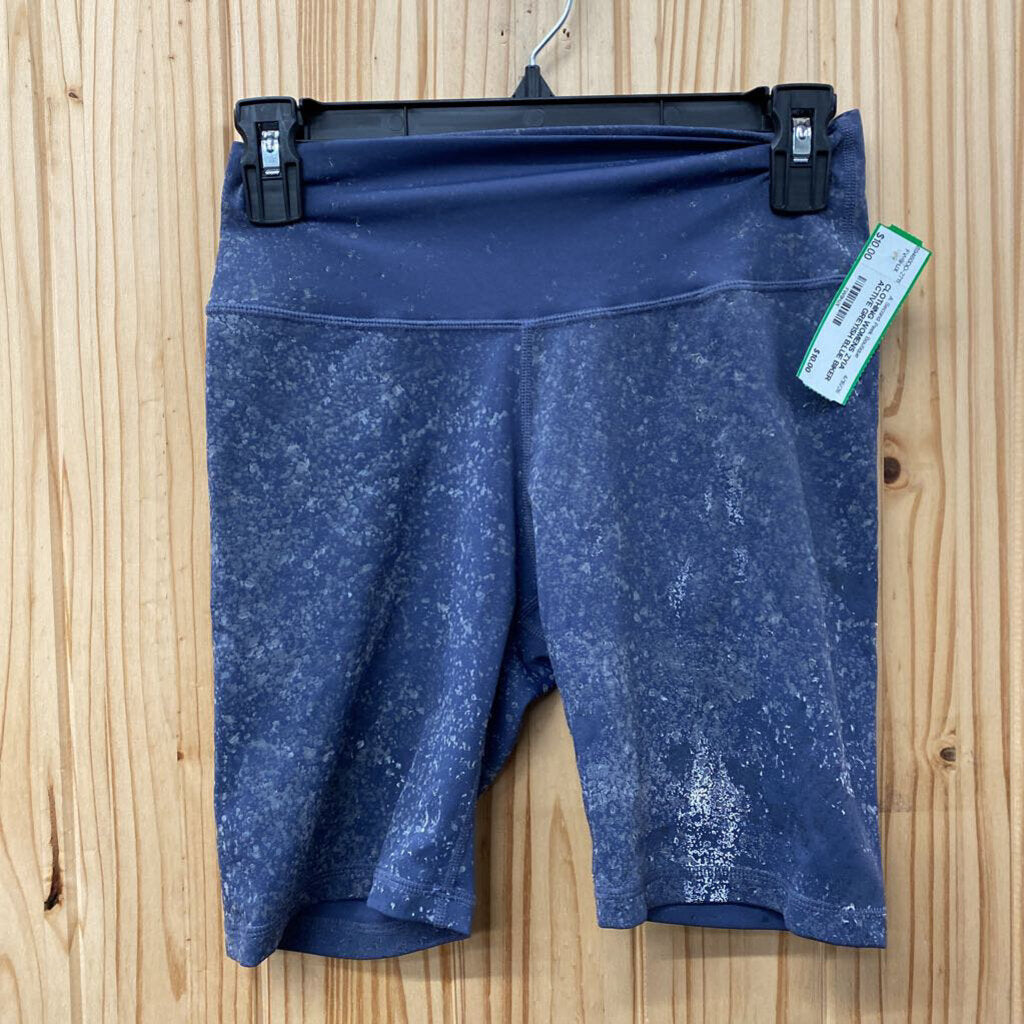 WOMENS ZYIA ACTIVE GREYISH BLUE BIKER SHORTS S