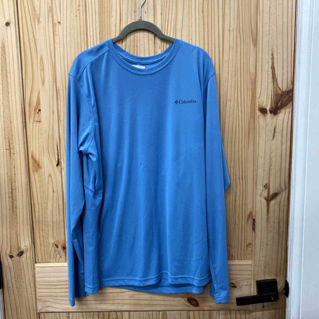 MENS COLUMBIA LS LT BLUE SHIRT L NWT
