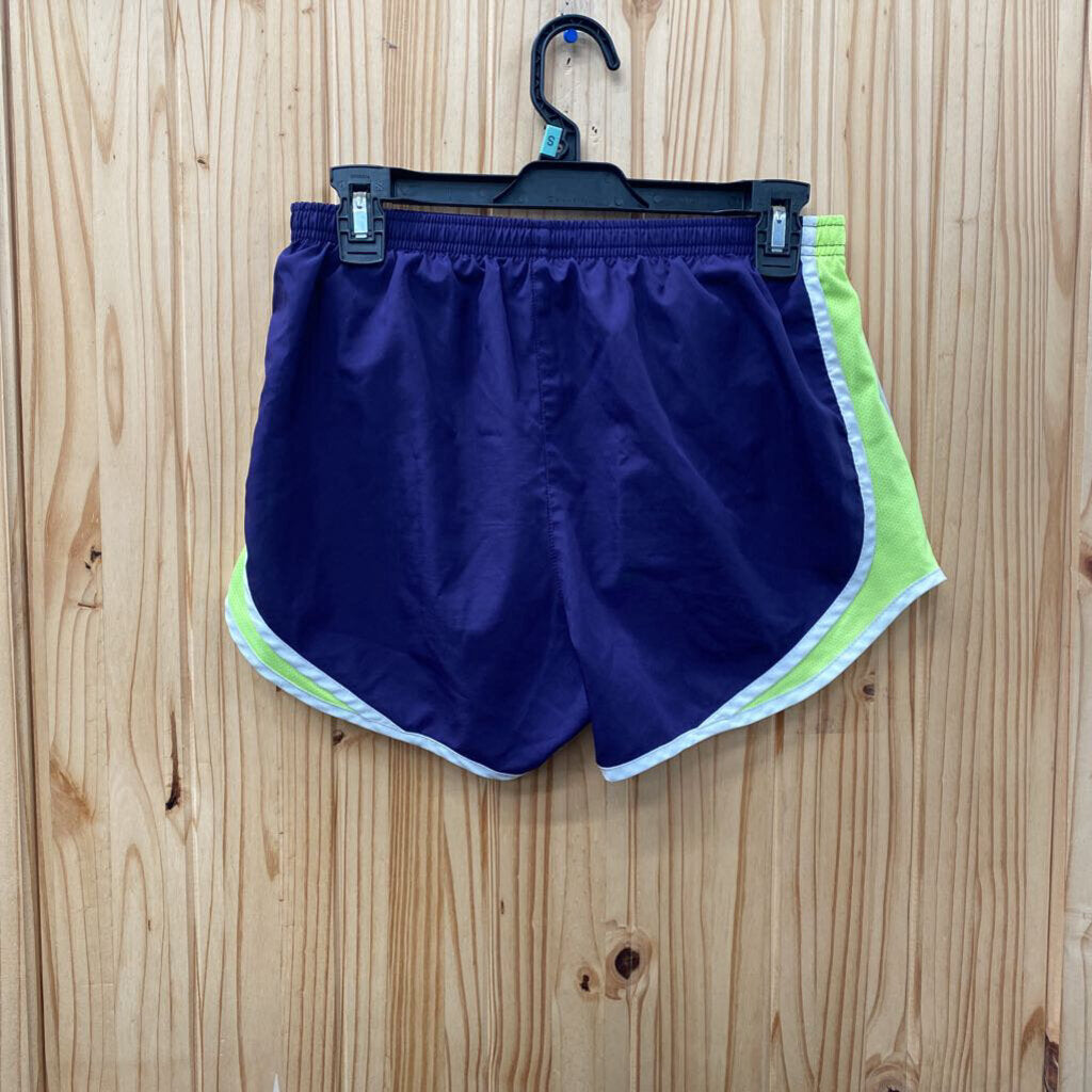 WOMENS NIKE SHORTS PURPLE/WHITE/IME GREEN S