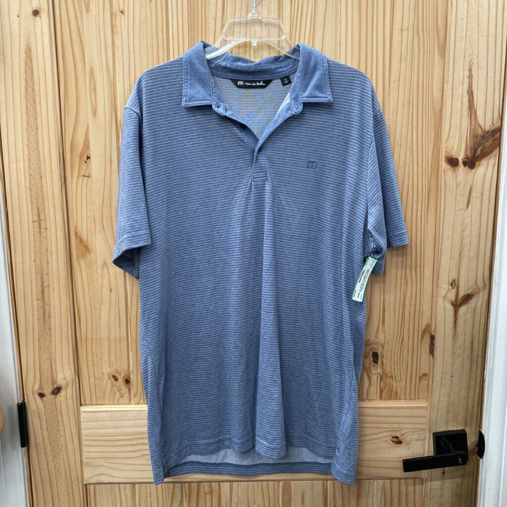 MENS TRAVIS MATHEW POLO SHIRT LT BLUE XL