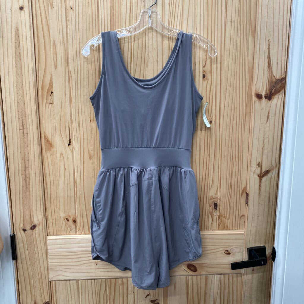 WOMENS GREY SL ATHLETIC ROMPER L