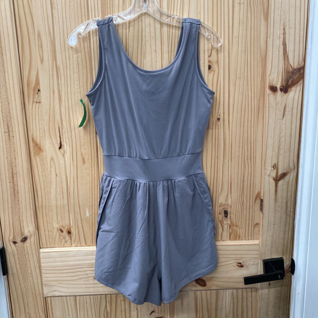 WOMENS GREY SL ATHLETIC ROMPER L