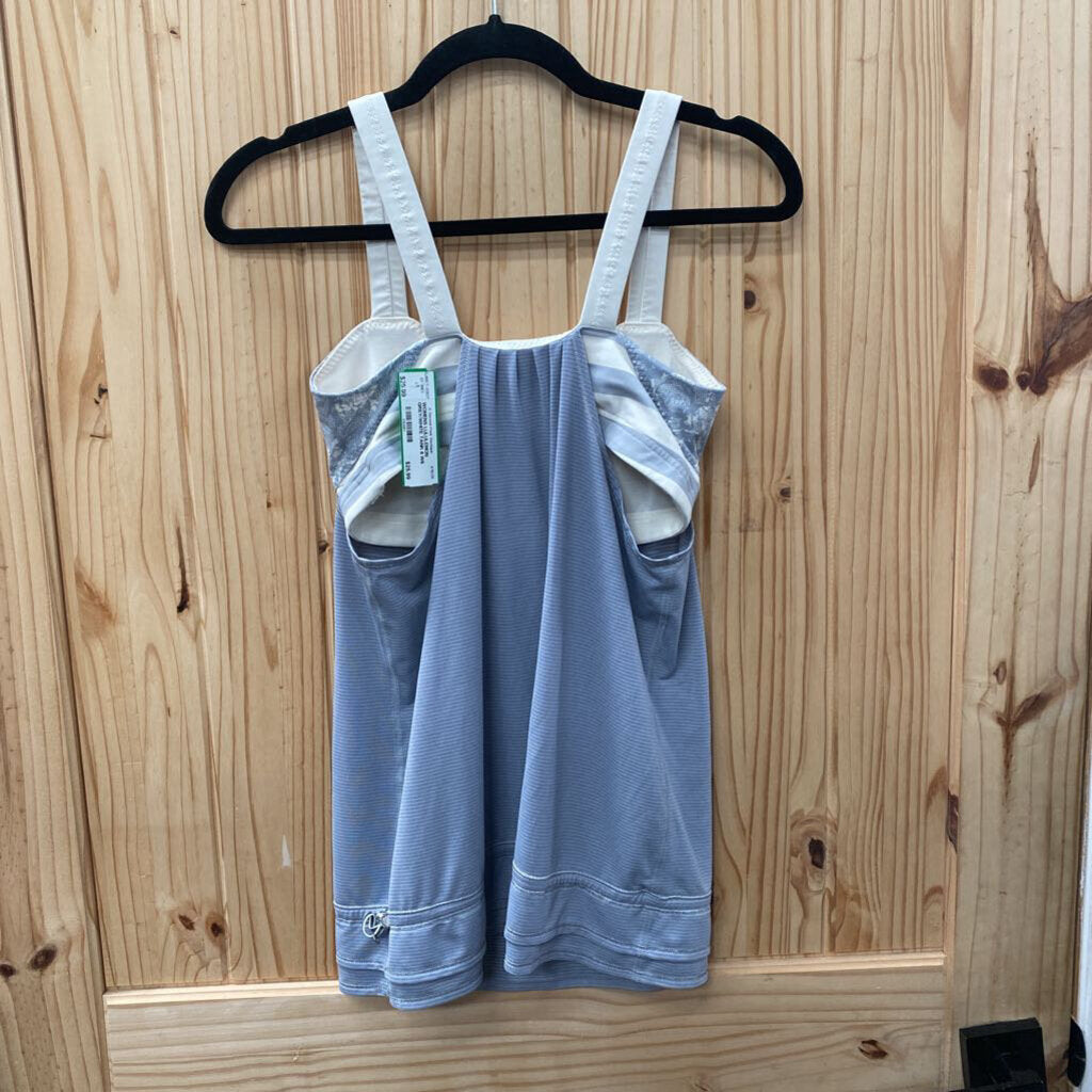 WOMENS LULULEMON GREY/WHITE TANK 6