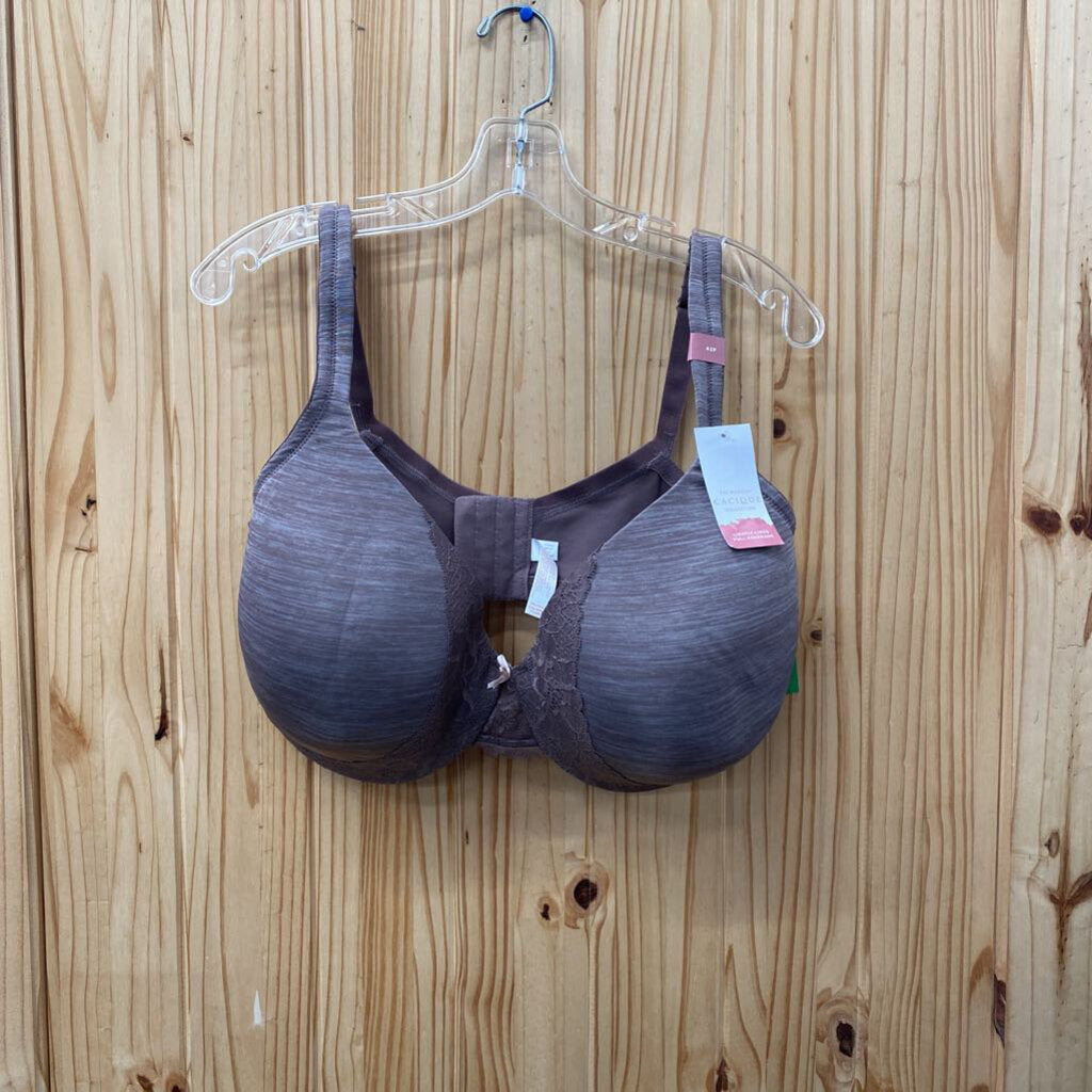WOMENS CACIQUE DK MAUVE BRA 42F NWT