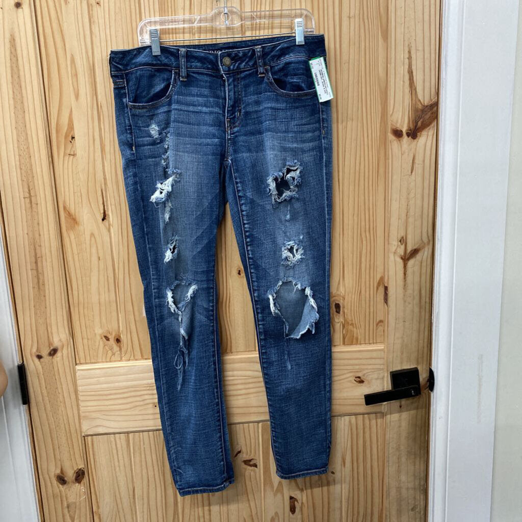 WOMENS AMERICAN EAGLE DENIM DIST. JEANS 10