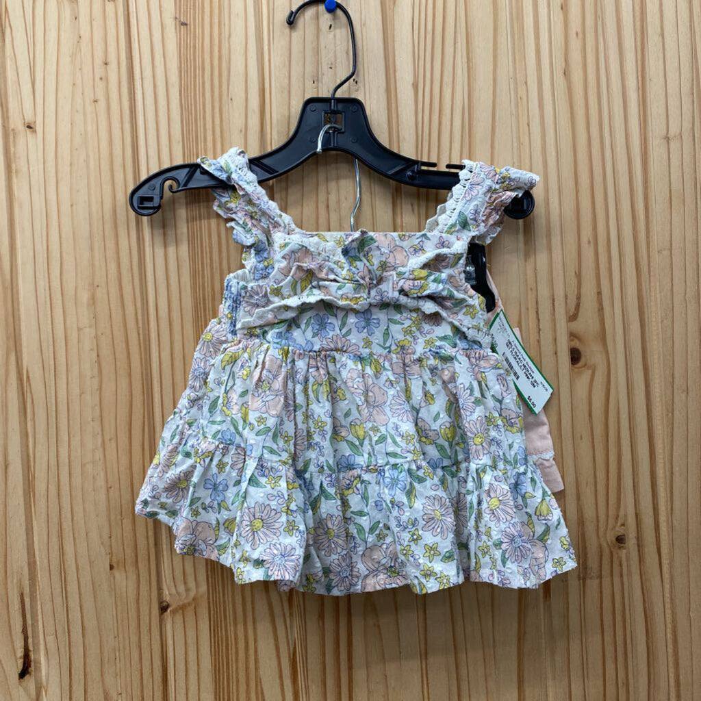 GIRLS ISAAC MIZRAHI 2PC SET FLORAL/LT PINK 12M